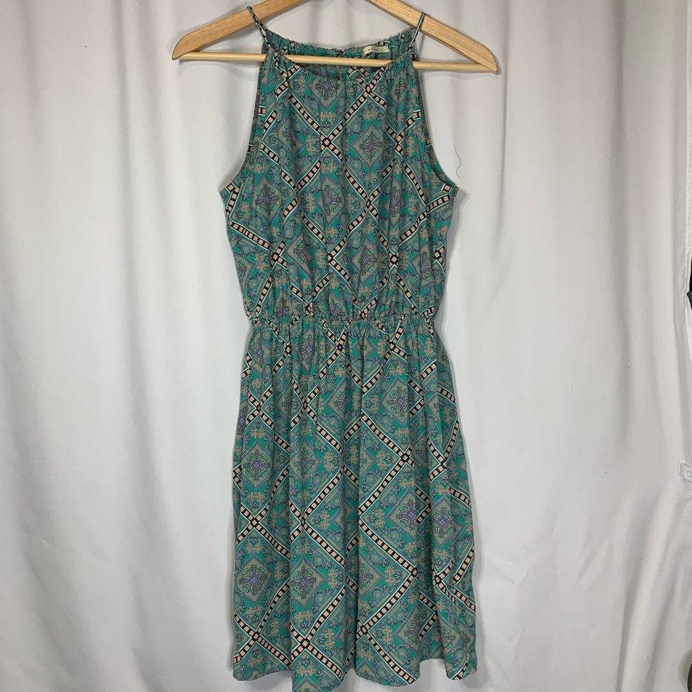 Maitai brand summer dress small green w paisley